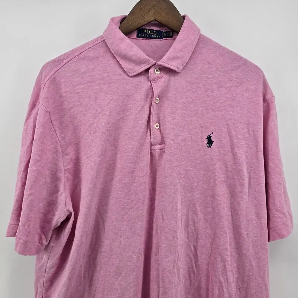 Polo Ralph Lauren Polo Shirt Mens XL Pink Classic‎ Fit Short Sleeve Cotton